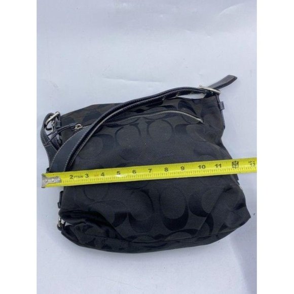 Coach Medium Tote Msrp Black Gray Jacquard Fabric - Picture 4 of 12